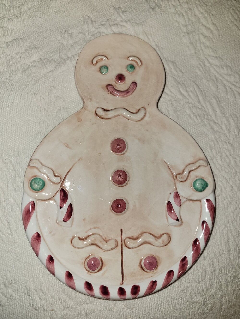 Vintage Ceramic Gingerbread man plate Hand-painted in Italy by Bresolin